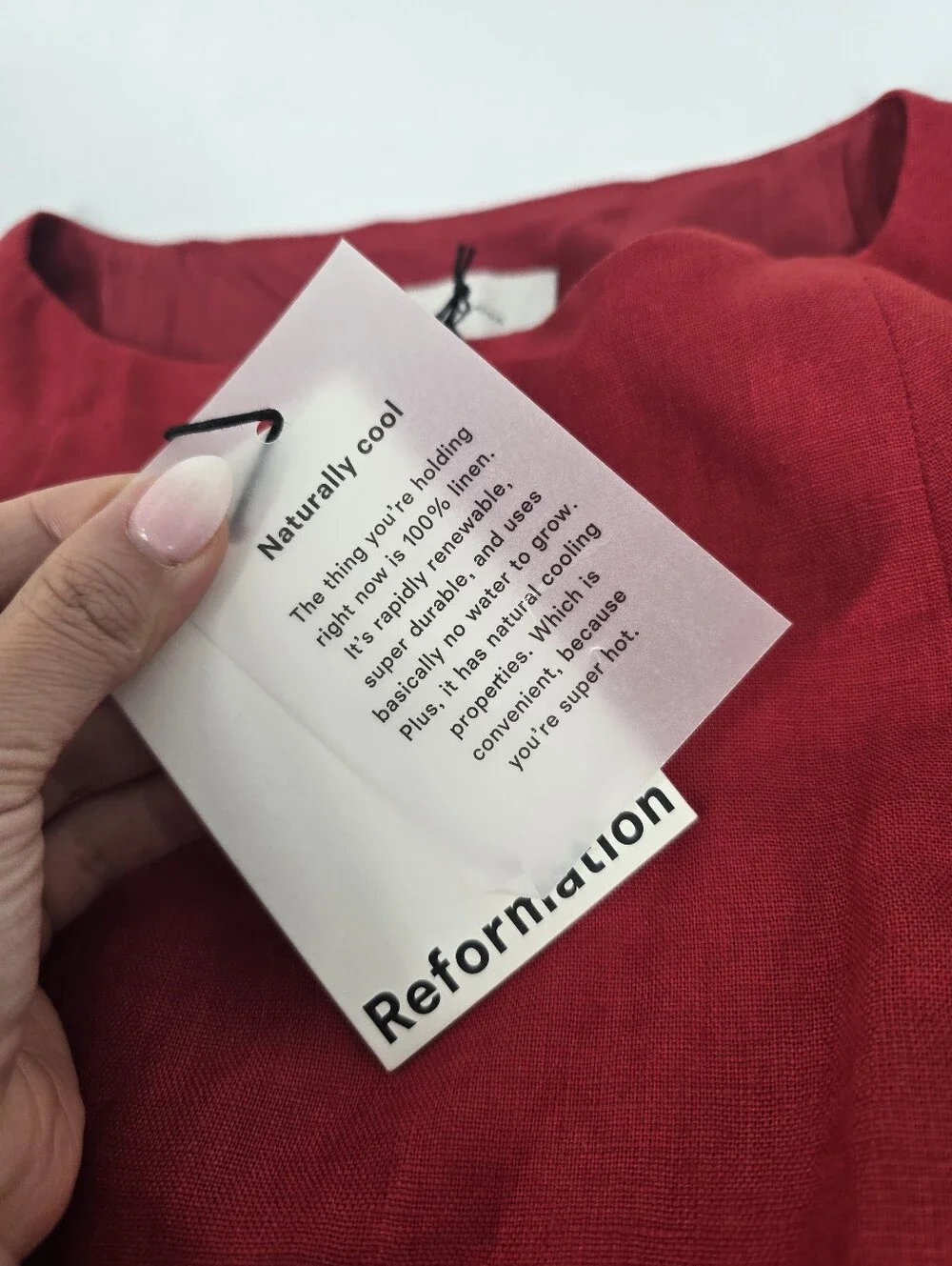 Reformation Grace Linen Two Piece Skirt Set in Sundried Tomato Red Size 4 NEW